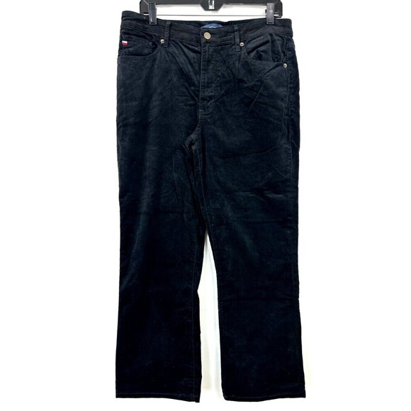 Tommy Hilfiger Womens Corduroy Straight Leg Pants Stretch Black Size 12 1063H1 - Picture 4 of 9